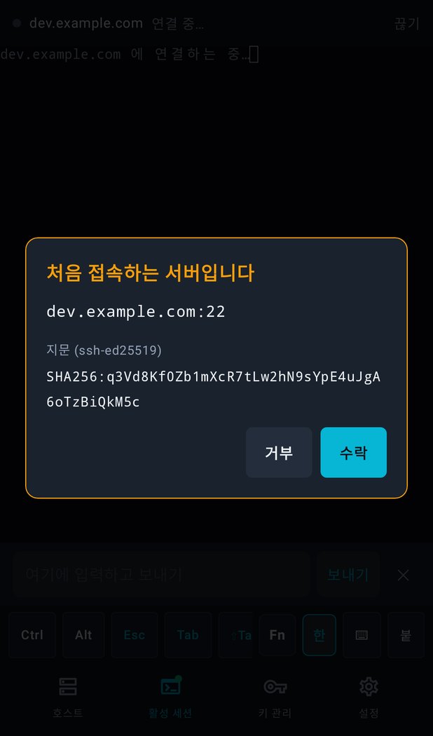 drover 처음 접속하는 서버의 호스트 키 확인 창